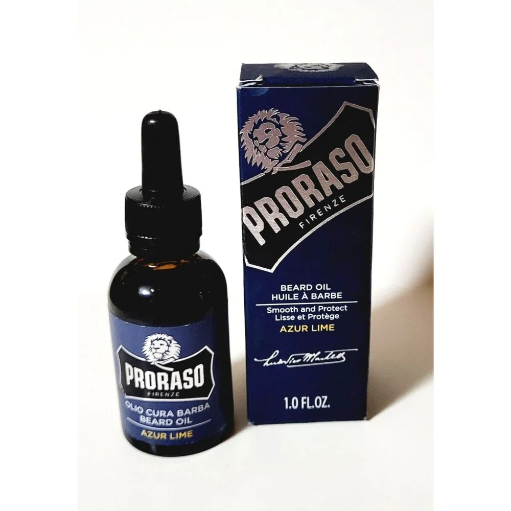 PRORASO Firenze Beard Oil Smooths & Protects ~ AZUR LIME ~ 1 fl oz NEW!!!